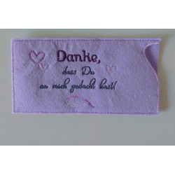 Stickdatei - ITH Schokohülle "Danke, dass Du an mich gedacht hast" christlich